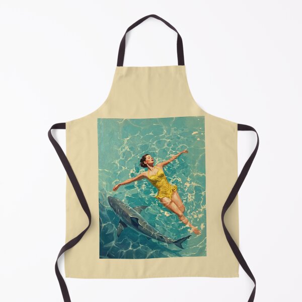Item preview, Vintage Shark Swim Surreal Ocean Painting designed and sold by Modern3Art.
