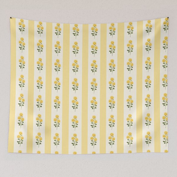 Item preview, Yellow rose stripe vintage cottagecore design  designed and sold by KLflorals.