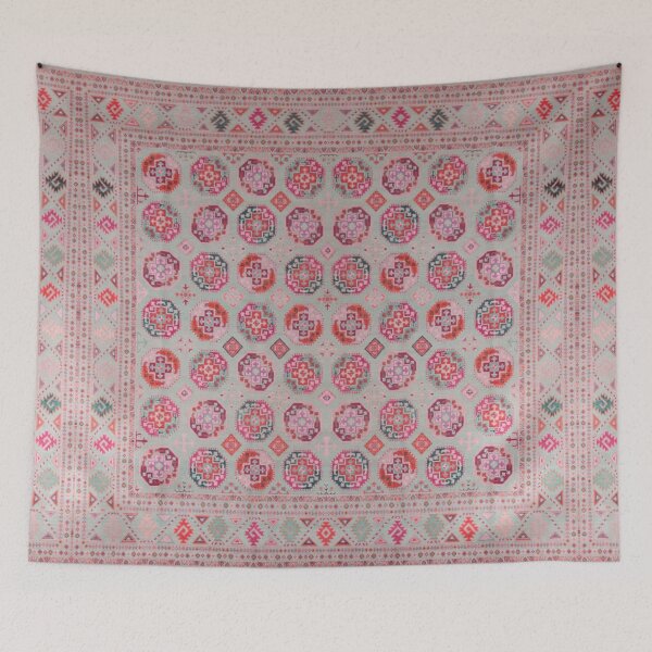 Item preview, Antique Rose Geometric Medallion Kilim designed and sold by SpaceBazaar.