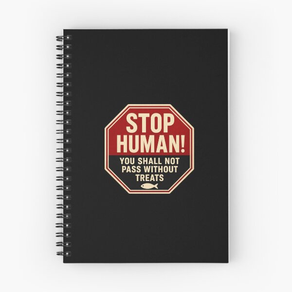Item preview, Stop Human You Shall Not Pass Without Treats Funny Cat Warning Sign Sticker designed and sold by Mindworx21.