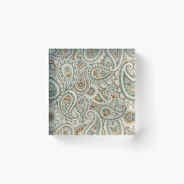 Artikelvorschau, Aufwendiges, erdiges Paisley-Zen-Doodle-Blumenmuster entworfen und verkauft von Sybille-Yates.