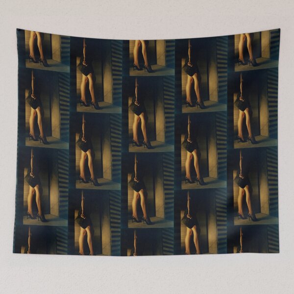 Item preview, Sensual young lady in heels at night analog darkroom print designed and sold by edwardolive.