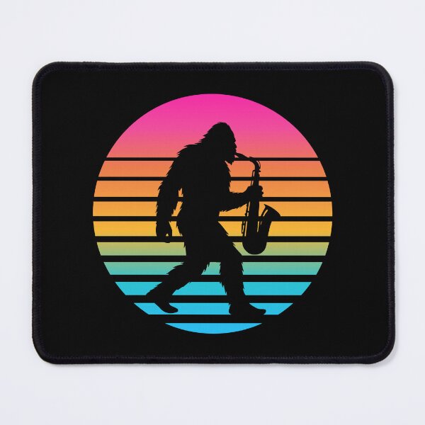 Item preview, Funny Bigfoot Saxophone Player Retro Sunset Vintage Design designed and sold by AnnSign.