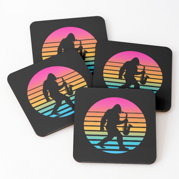 Item preview, Funny Bigfoot Saxophone Player Retro Sunset Vintage Design designed and sold by AnnSign.