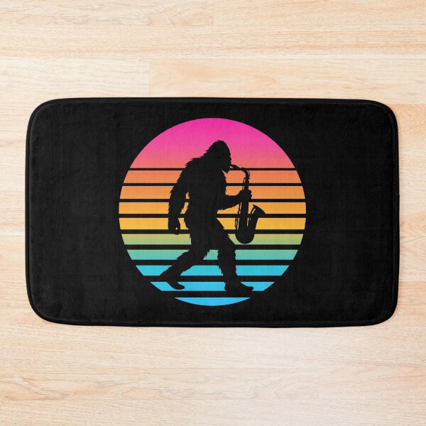 Item preview, Funny Bigfoot Saxophone Player Retro Sunset Vintage Design designed and sold by AnnSign.