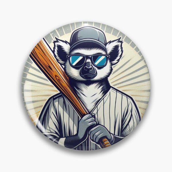 Item preview, Baseball Lemur – Playful Sports Mascot Art designed and sold by Dogandesighn.
