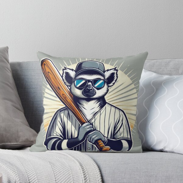 Item preview, Baseball Lemur – Playful Sports Mascot Art designed and sold by Dogandesighn.