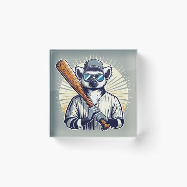 Item preview, Baseball Lemur – Playful Sports Mascot Art designed and sold by Dogandesighn.
