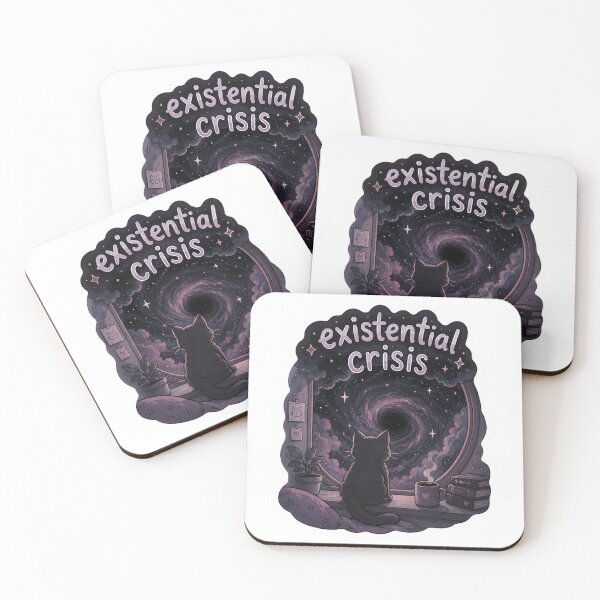 Item preview, Existential Crisis Cat Sticker | Dark Humor designed and sold by CutePlix.