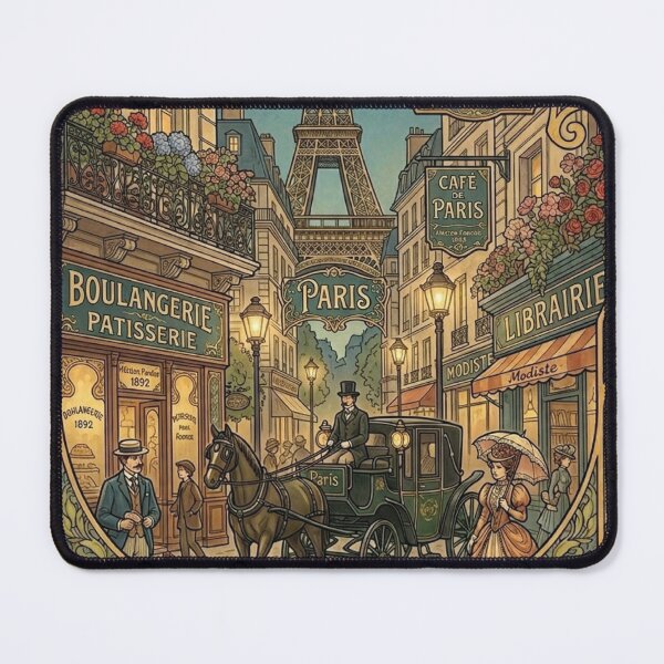 Item preview, Paris Street Scene w/Buggy Art Nouveau designed and sold by ArtofDissent.