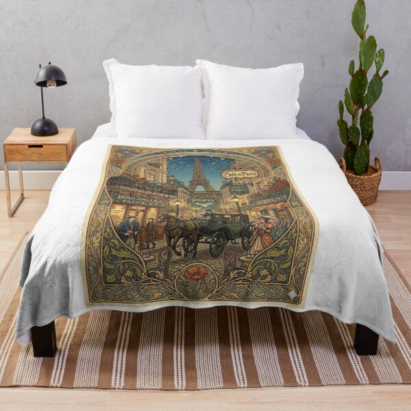 Item preview, Paris Street Scene w/Buggy Art Nouveau designed and sold by ArtofDissent.