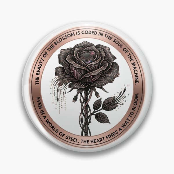Item preview, Cyber Rose: Logic and Beauty Emblem designed and sold by CalmFrameArt.