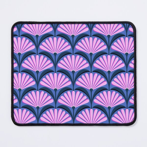 Item preview, Art Deco daisy pattern in pink and blue designed and sold by Jennifer Ladd.