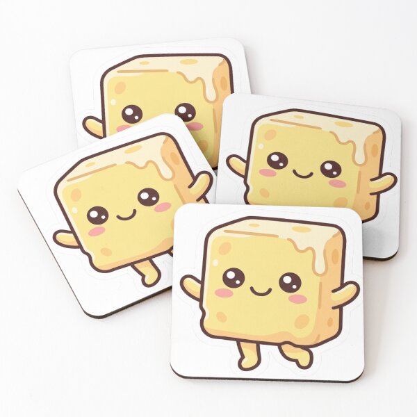 Item preview, Cute Kawaii Happy Cheese Block Dancing Cartoon Sticker designed and sold by JeevanStickers.