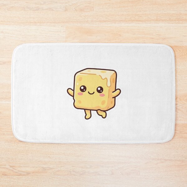 Item preview, Cute Kawaii Happy Cheese Block Dancing Cartoon Sticker designed and sold by JeevanStickers.
