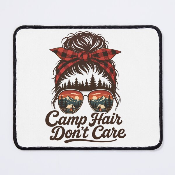 Item preview, Camp Hair Don't Care Messy Bun Funny Camping Camper Women designed and sold by clothesy7.