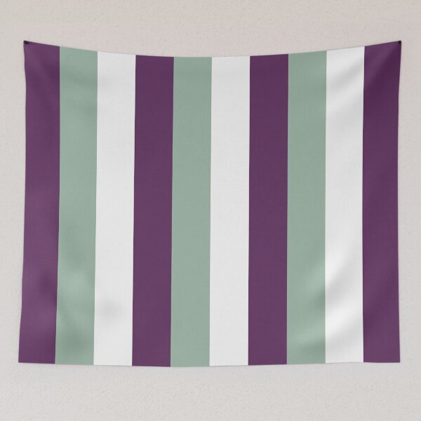 Item preview, 3 Large AUBERGINE (PURPLE), MUTED GREEN and WHITE Vertical STRIPES designed and sold by RachelMacht.