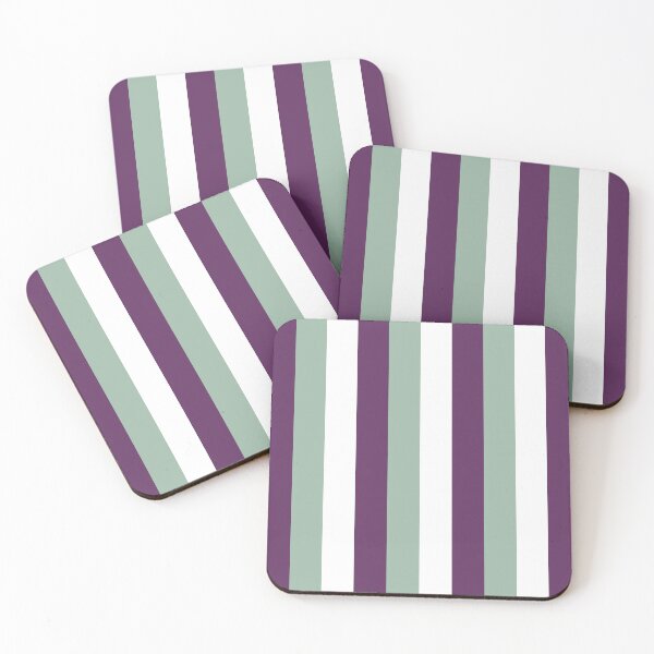 Item preview, 3 Large AUBERGINE (PURPLE), MUTED GREEN and WHITE Vertical STRIPES designed and sold by RachelMacht.