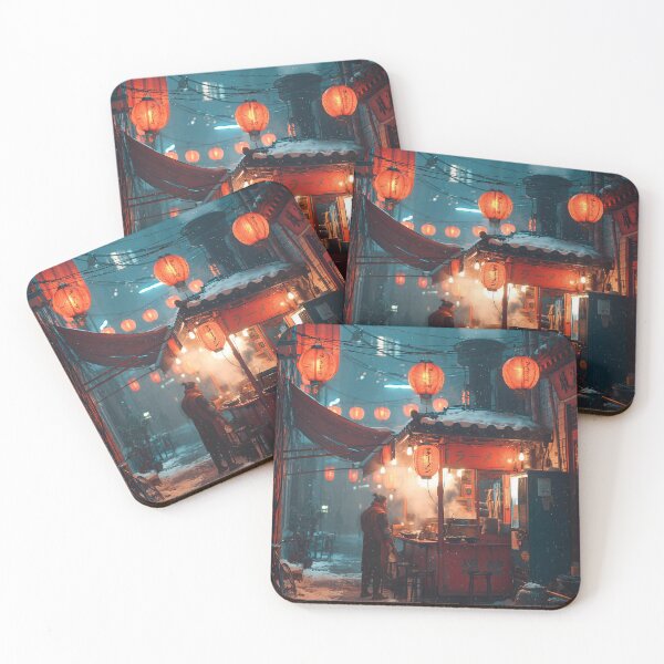 Item preview, Snowy Asian Street Food Vendor designed and sold by Visual Foundry.