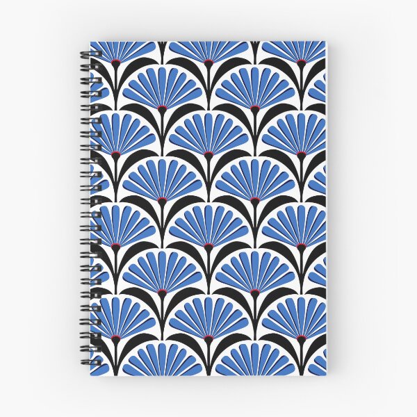 Item preview, Art Deco daisy pattern in blue designed and sold by Jennifer Ladd.