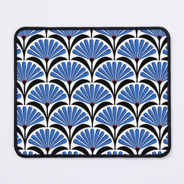 Item preview, Art Deco daisy pattern in blue designed and sold by Jennifer Ladd.