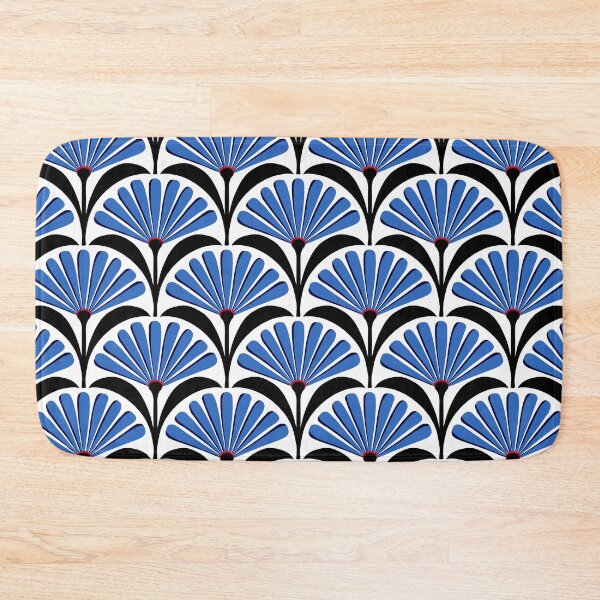 Item preview, Art Deco daisy pattern in blue designed and sold by Jennifer Ladd.