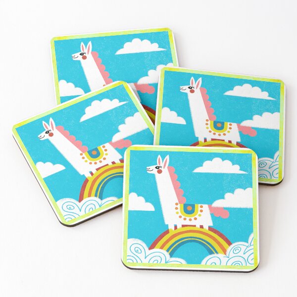 Item preview, Rainbow Llama Magic - Cute Whimsical Alpaca in the Clouds Illustration  designed and sold by asliberry.