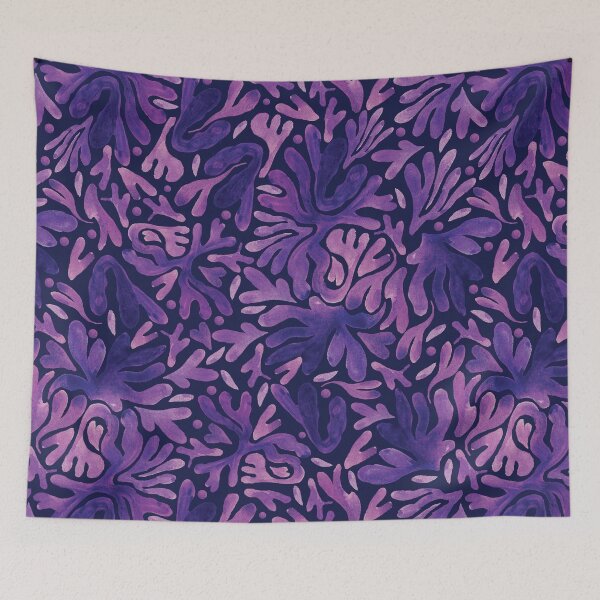 Item preview, Purple version of Abstract watercolor painted pattern with hidden hearts designed and sold by studiodrchicken.