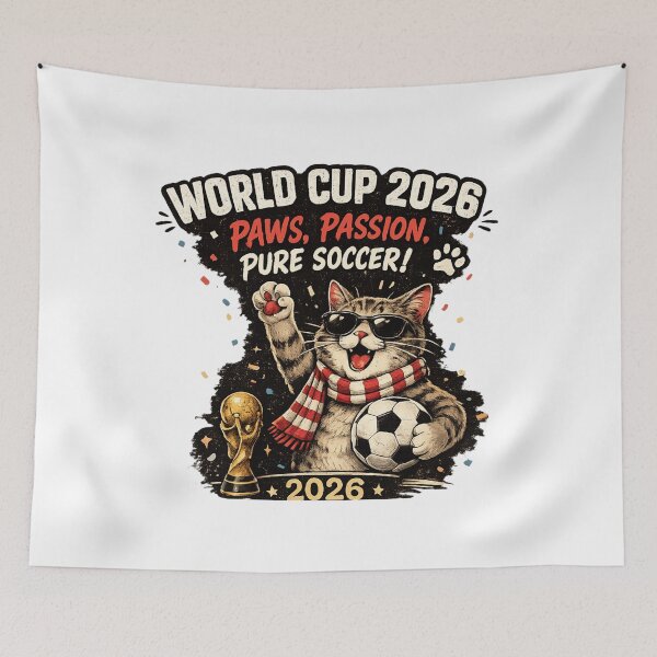 Item preview, World Cup 2026 Funny Cat Soccer Retro Shirt designed and sold by Pawvetica.