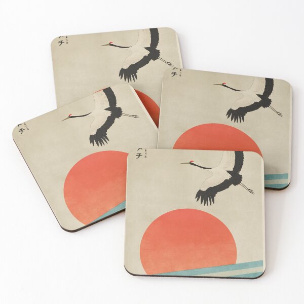 Item preview, Japanese Crane - Japandi Ukiyo e Painting designed and sold by KJNihonDesigner.