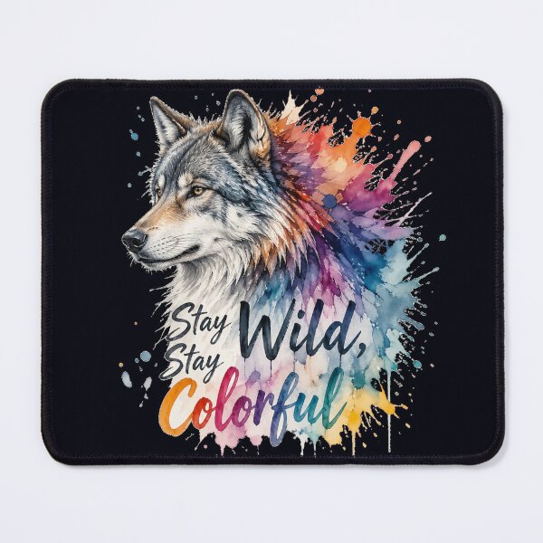 Item preview, Stay Wild Stay Colorful Wolf Shirt – Watercolor Wolf Art designed and sold by Biedroneczka.