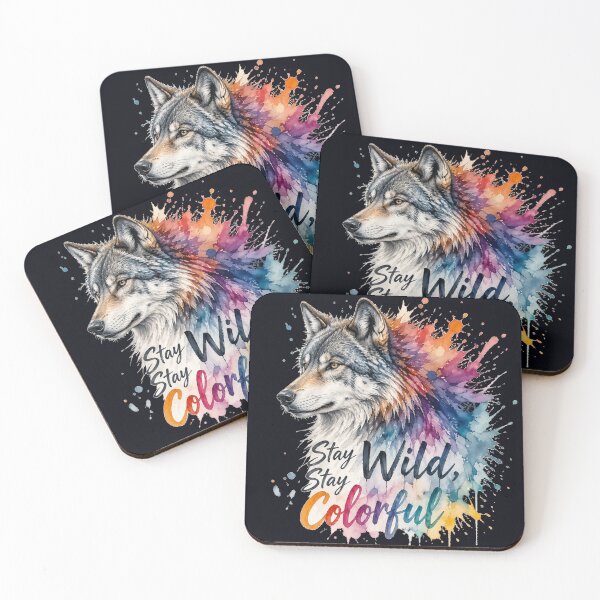 Item preview, Stay Wild Stay Colorful Wolf Shirt – Watercolor Wolf Art designed and sold by Biedroneczka.