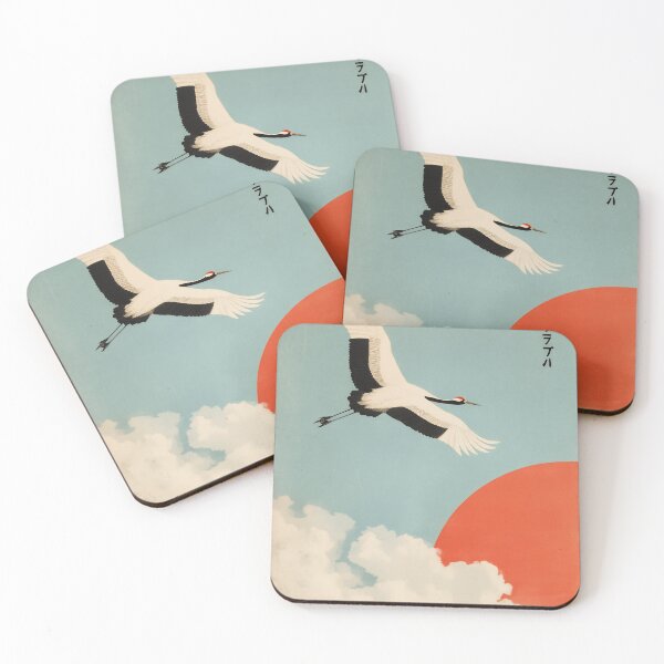 Item preview, Japanese Crane - Japandi Ukiyo e Painting designed and sold by KJNihonDesigner.