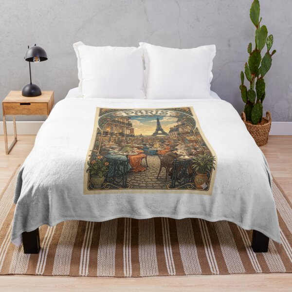 Item preview, Paris Crowded Street Scene Art Nouveau designed and sold by ArtofDissent.