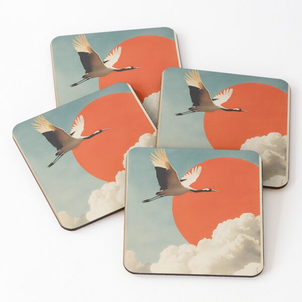 Item preview, Japanese Crane - Japandi Ukiyo e Painting designed and sold by KJNihonDesigner.