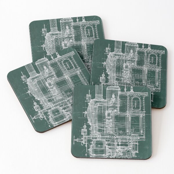 Item preview, Vintage Steam Engine Technical Blueprint designed and sold by Visual Foundry.