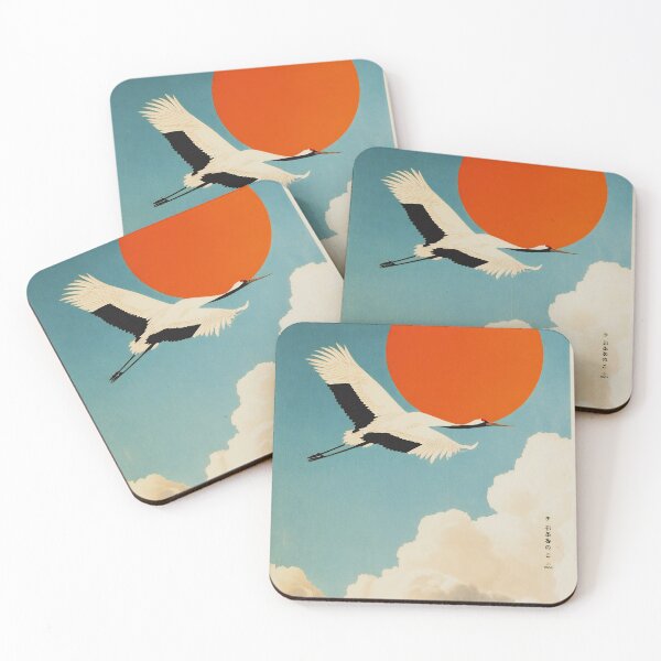 Item preview, Japanese Crane - Japandi Ukiyo e Painting designed and sold by KJNihonDesigner.
