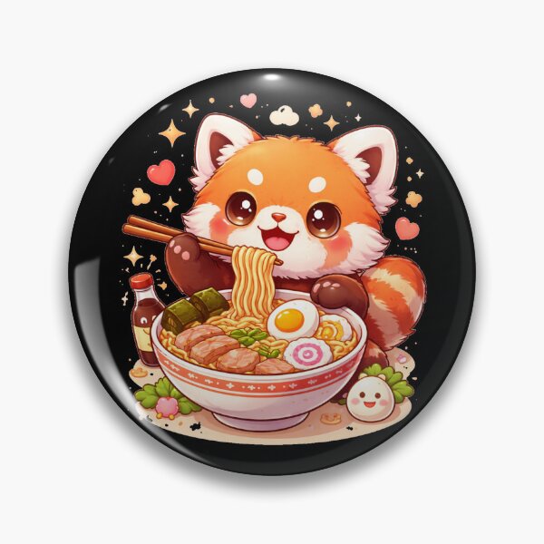 Item preview, Cute Red panda Eating Ramen Gift For Animals Lovers designed and sold by MiraAmiStudio.