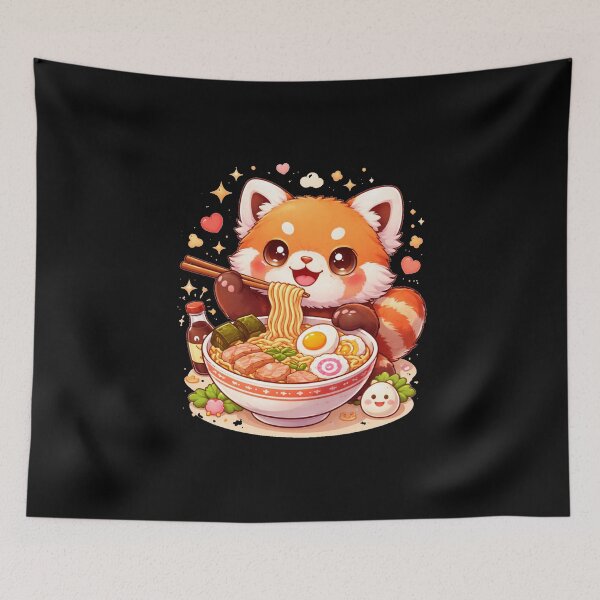 Item preview, Cute Red panda Eating Ramen Gift For Animals Lovers designed and sold by MiraAmiStudio.