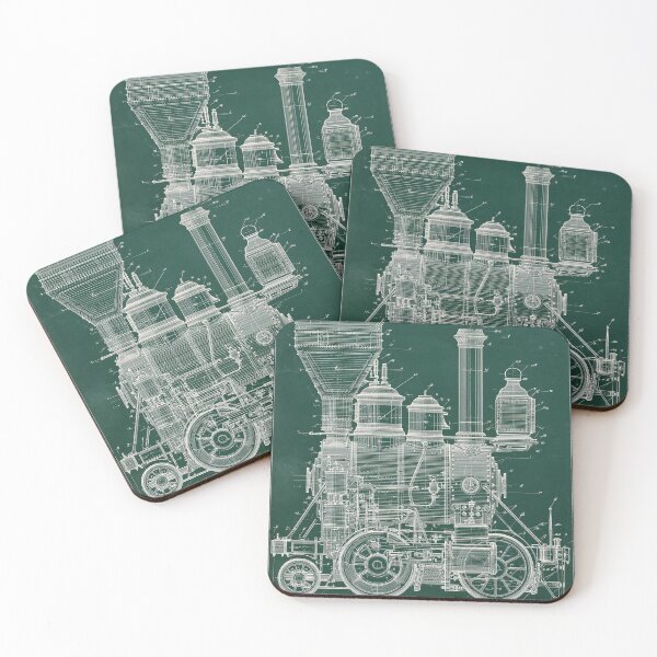 Item preview, Vintage Steam Locomotive Technical Blueprint designed and sold by Visual Foundry.