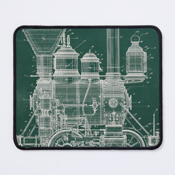 Item preview, Vintage Steam Locomotive Technical Blueprint designed and sold by Visual Foundry.
