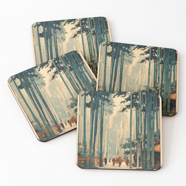 Item preview, Japanese Bamboo Forest - Japandi Ukiyo e Painting designed and sold by KJNihonDesigner.