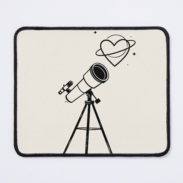 Item preview, Telescope Heart Love Astronomy Line Art designed and sold by Visual Foundry.