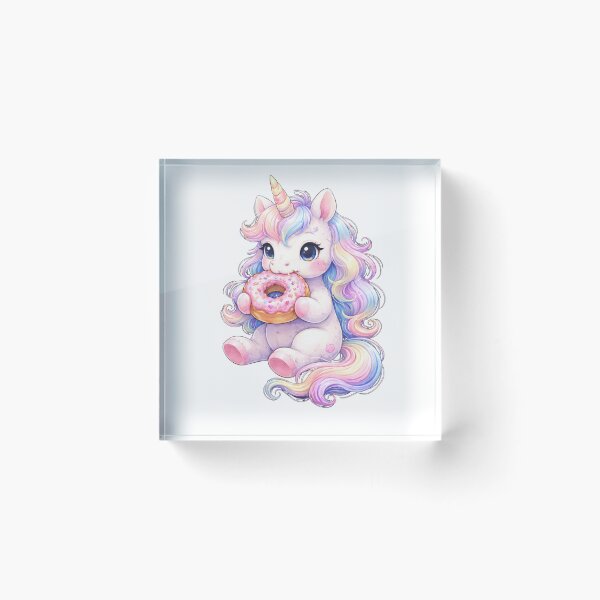 Item preview, Rainbow Unicorn Eating Donut Gift For Unicorn Lovers designed and sold by MiraAmiStudio.