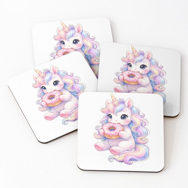 Item preview, Rainbow Unicorn Eating Donut Gift For Unicorn Lovers designed and sold by MiraAmiStudio.