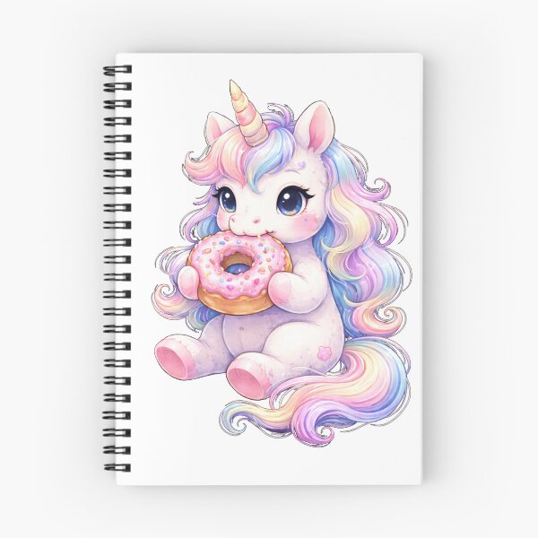 Item preview, Rainbow Unicorn Eating Donut Gift For Unicorn Lovers designed and sold by MiraAmiStudio.