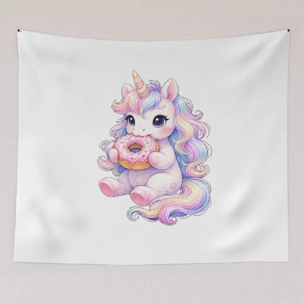 Item preview, Rainbow Unicorn Eating Donut Gift For Unicorn Lovers designed and sold by MiraAmiStudio.