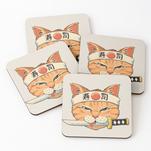 Item preview, Funny Sushi Samurai Cat Design designed and sold by Peac7e.