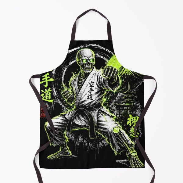 Item preview, Neon Karate Skeleton Black Belt Warrior designed and sold by redsharkuk.