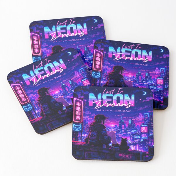 Item preview, Neon Dream City | Cyberpunk Anime Aesthetic LoFi Nightscape designed and sold by UnknownFrame.